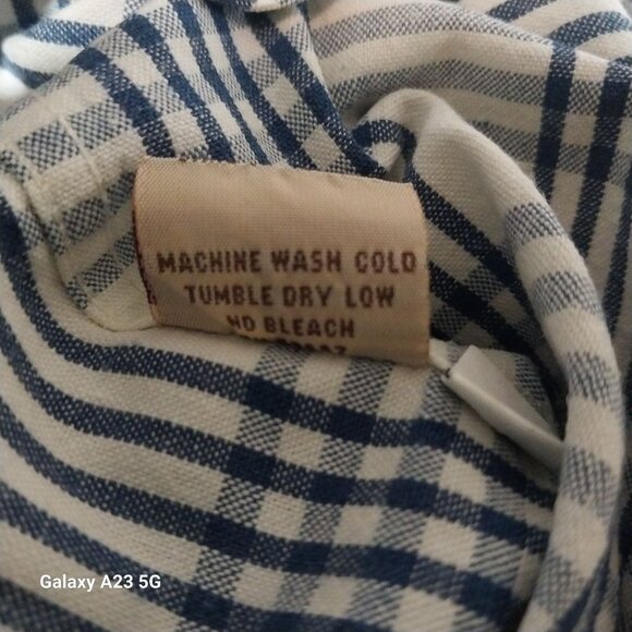Guess Mens XL Blue & White Plaid Button-Down Shirt 100% Cotton Classic Preppy - Picture 5 of 5